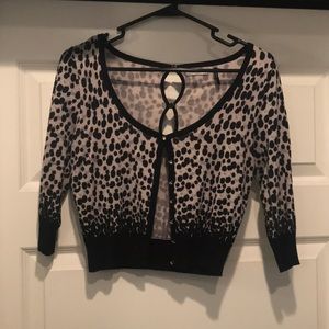 Guess Jeans Black and White Leopard Print Sweater